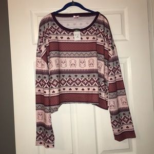 ⭐️FINAL⭐️NWT⭐️ Long sleeve cropped pajama top